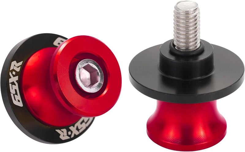 Coxotom 2Pcs Motorcycle Swing Arm Spools for Suzuki GSX-R 600 750 1000 Aluminum (Red) - Image 1